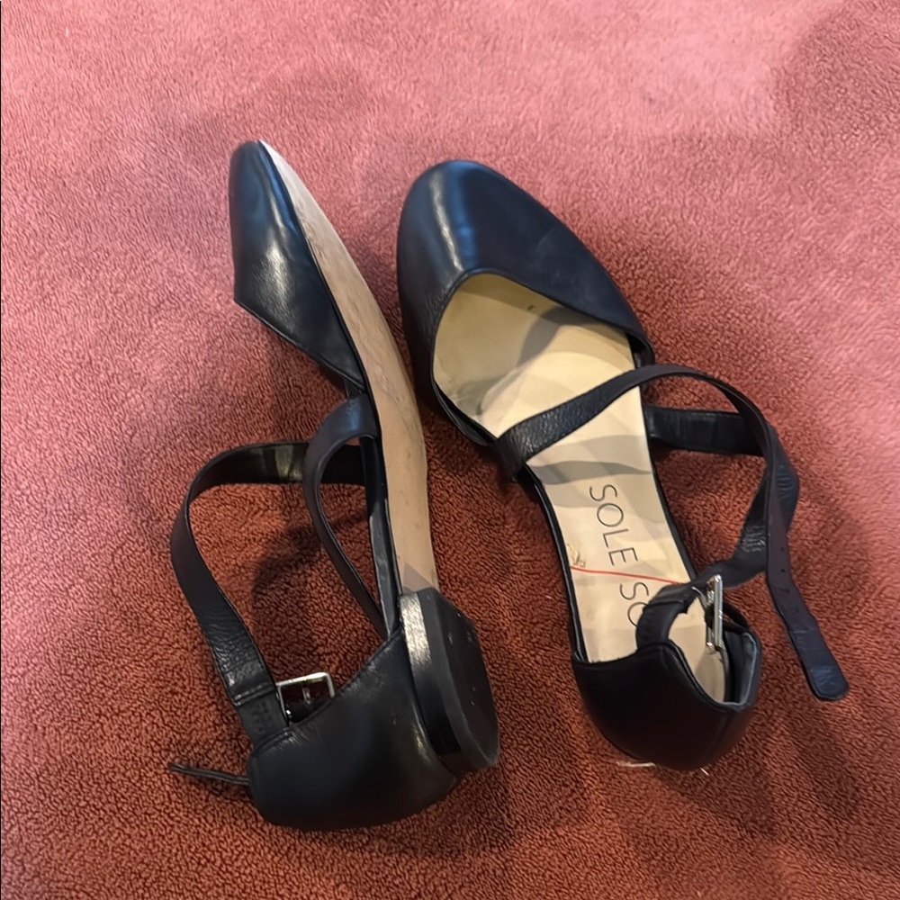 Sole Society Black Heels with Ankle Straps